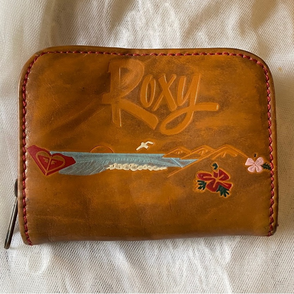 Vintage Rare Roxy Faux Tooled Leather Wallet